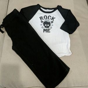 Shirt and fleece pants